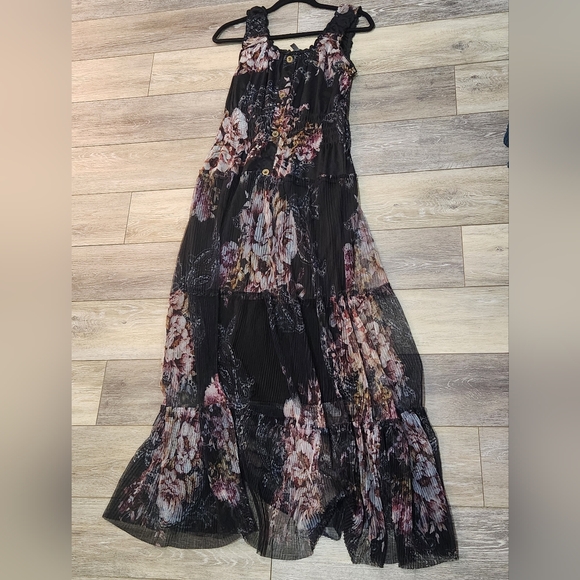 Lapis Dresses & Skirts - Anthropologie Lapis Black Floral Maxi Dress Size Small